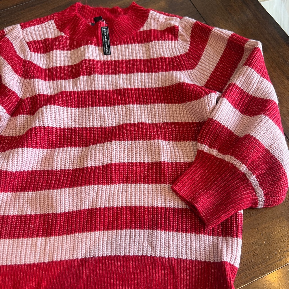 Striped Sweater with puffy arms